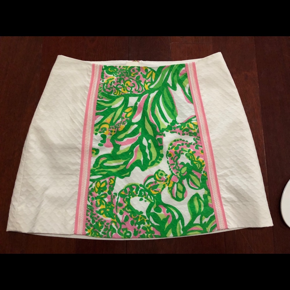 Tate panel skirt in seeking pink elephants print
